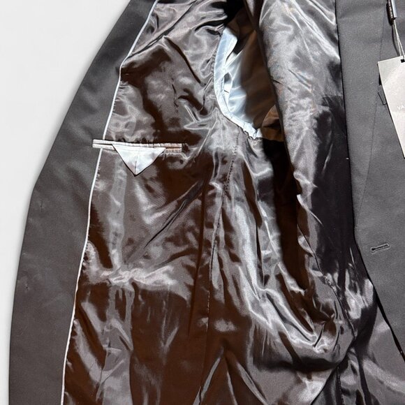 Van Heusen Mens Black Suit Jacket 44 Regular Wool Blend - Picture 8 of 8